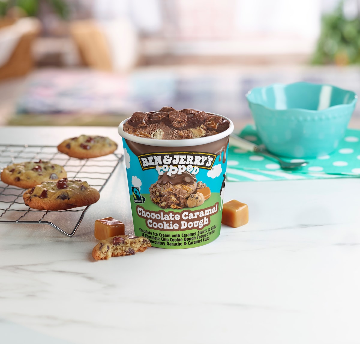 Chocolate Caramel Cookie Dough Topped Ben & Jerry’s